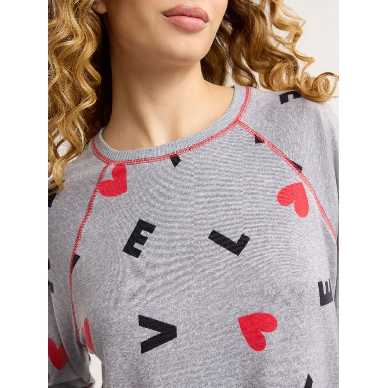 Joyspun Women's and Women’s Plus Hacci Knit Sleep Top, Sizes XS to 3X - Walmart.com | Walmart (US)