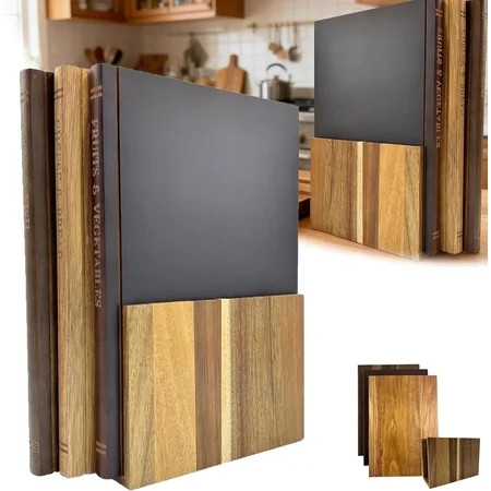 Cutting Board that Looks like Books, Set of 3 Solid Wood Book Shaped Cutting Board Library with Wooden Stand, for the Books Loving Chef | Walmart (US)