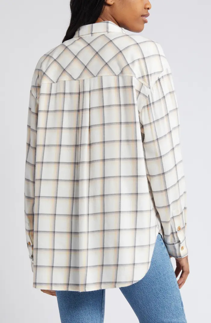 Plaid Oversize Cotton Flannel Button-Up Shirt | Nordstrom