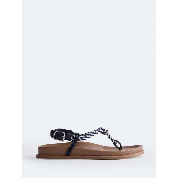 Free Assembly Women's Rope Footbed Sandals - Walmart.com | Walmart (US)
