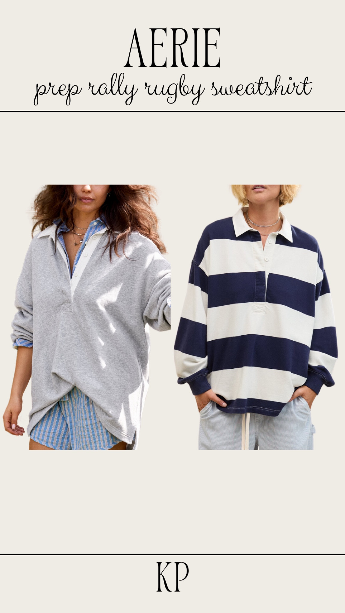 aerie prep rally rugby sweatshirt is 50% off right now! I get a size small and it’s still very oversized!

aerie rugby sweatshirt rugby polo fall outfits comfy casual 

#LTKStyleTip #LTKSaleAlert #LTKFindsUnder50