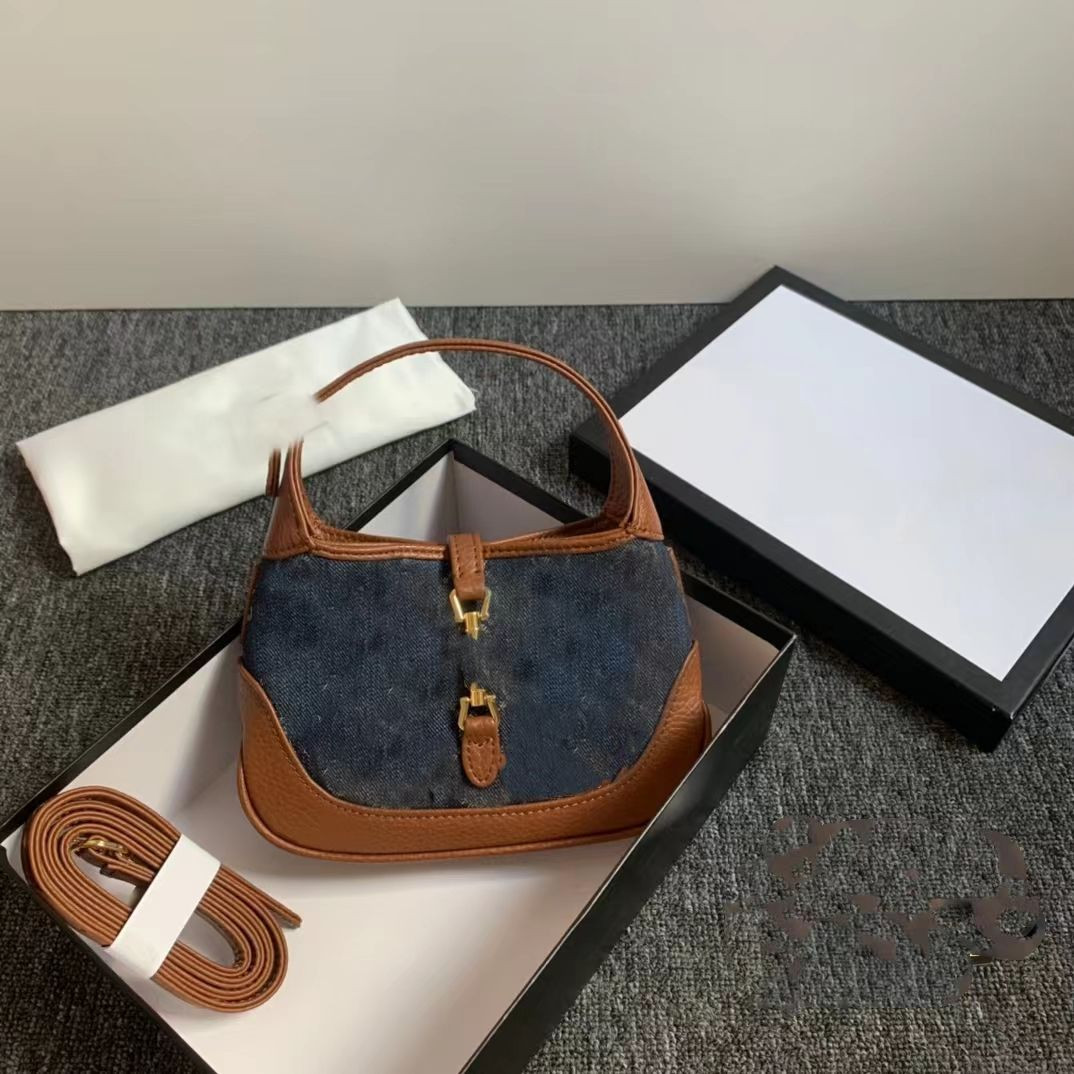 Designer Underarm Bag Women Handbags Purse Fashion Denim Canvas Patchwork Color Hardware Buckle I... | DHGate