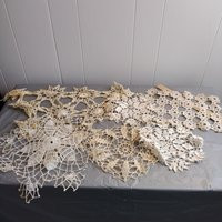 6 Vintage Beige & White Crochet Doilies Doily | Etsy (US)