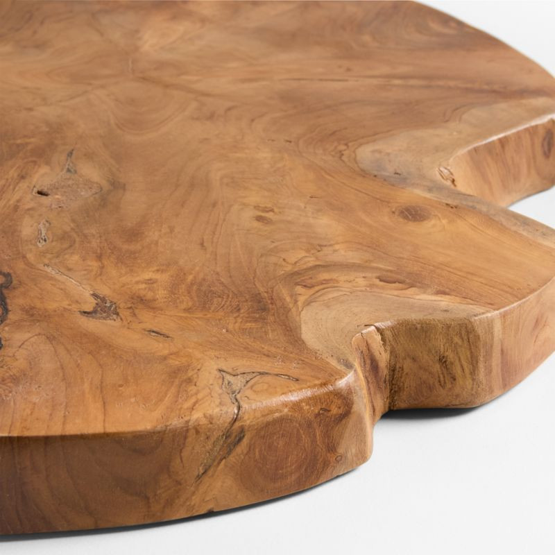 Teak Root Wedge Wood Serving Board | Crate & Barrel