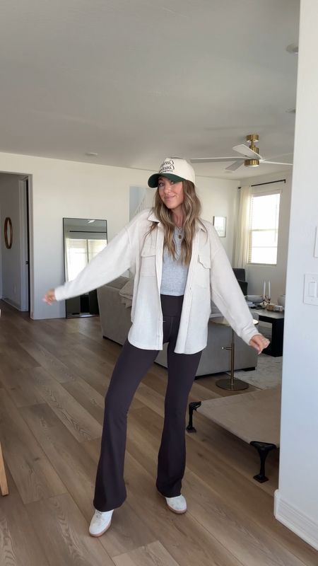 Casual outfit inspo! Wearing lululemon groove pants in espresso color! My fave flares ever!!!