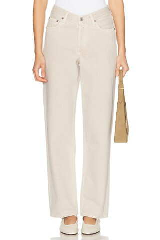 AGOLDE V-waist Baggy Jeans in Cream | FWRD 