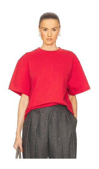 Helsa The Boxy Tee in Thick Jersey in Red. - size M | Revolve Clothing (Global)