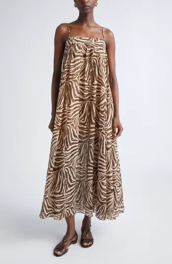 Wanderlust Zebra Stripe Cotton Maxi Dress | Nordstrom