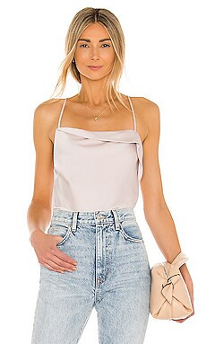 ASTR the Label Drape Front Cami Bodysuit in Champagne from Revolve.com | Revolve Clothing (Global)