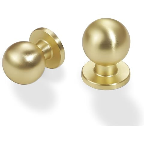 10 Pack Kitchen Cabinet Handles Brushed Brass Cabinet Knobs Gold Drawer Knobs Solid Kitchen Hardw... | Amazon (US)