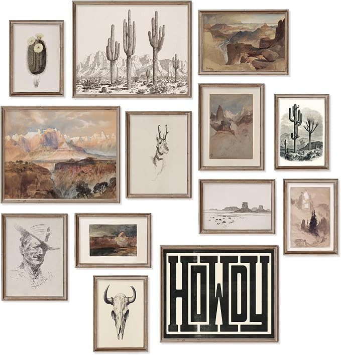 Western Decor Vintage Western Wall Decor,Farmhouse Cowboy Decor Wall Art,Boho Ranch Landscape Art... | Amazon (US)