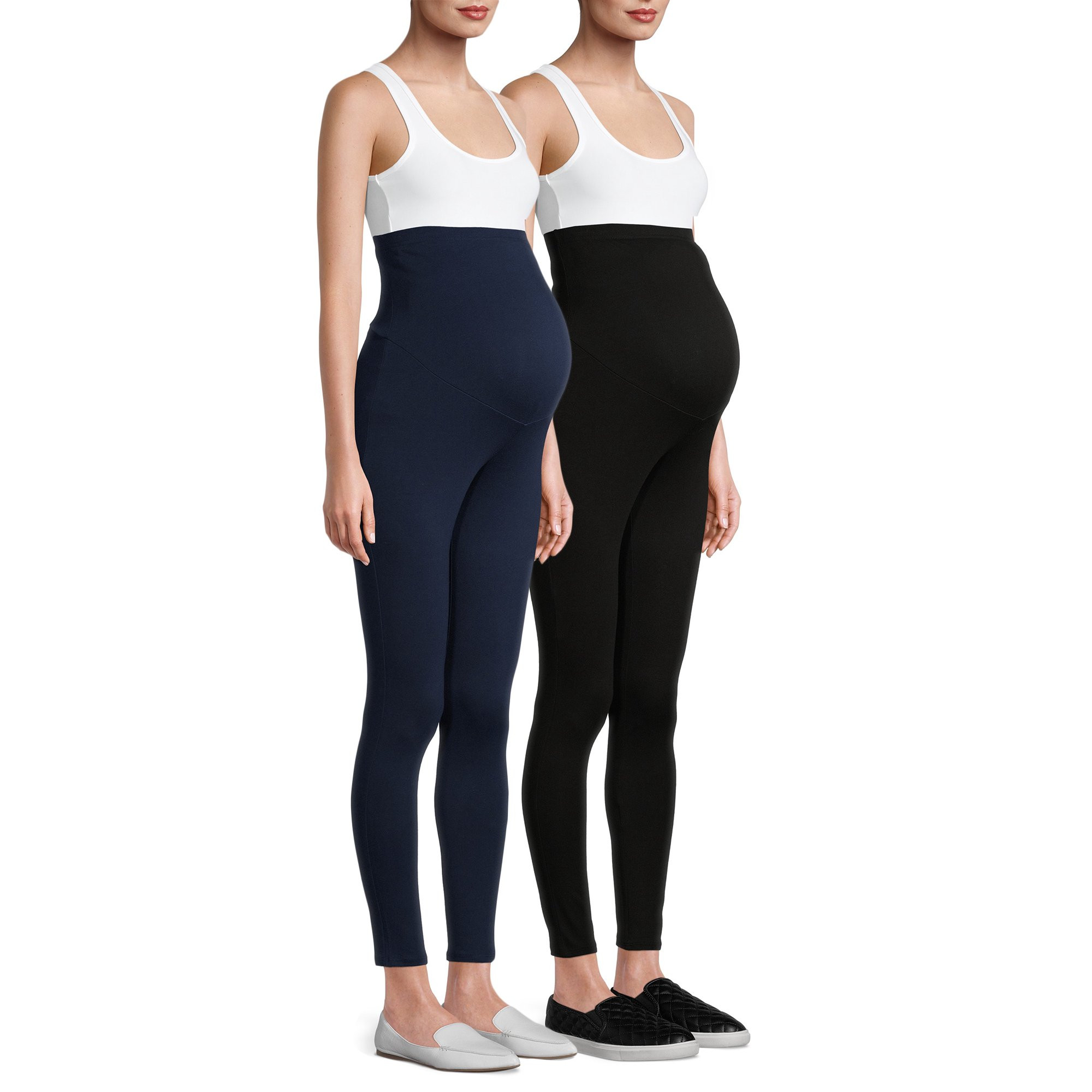 Time and Tru Maternity Leggings with Full Panel, 2-Pack - Walmart.com | Walmart (US)