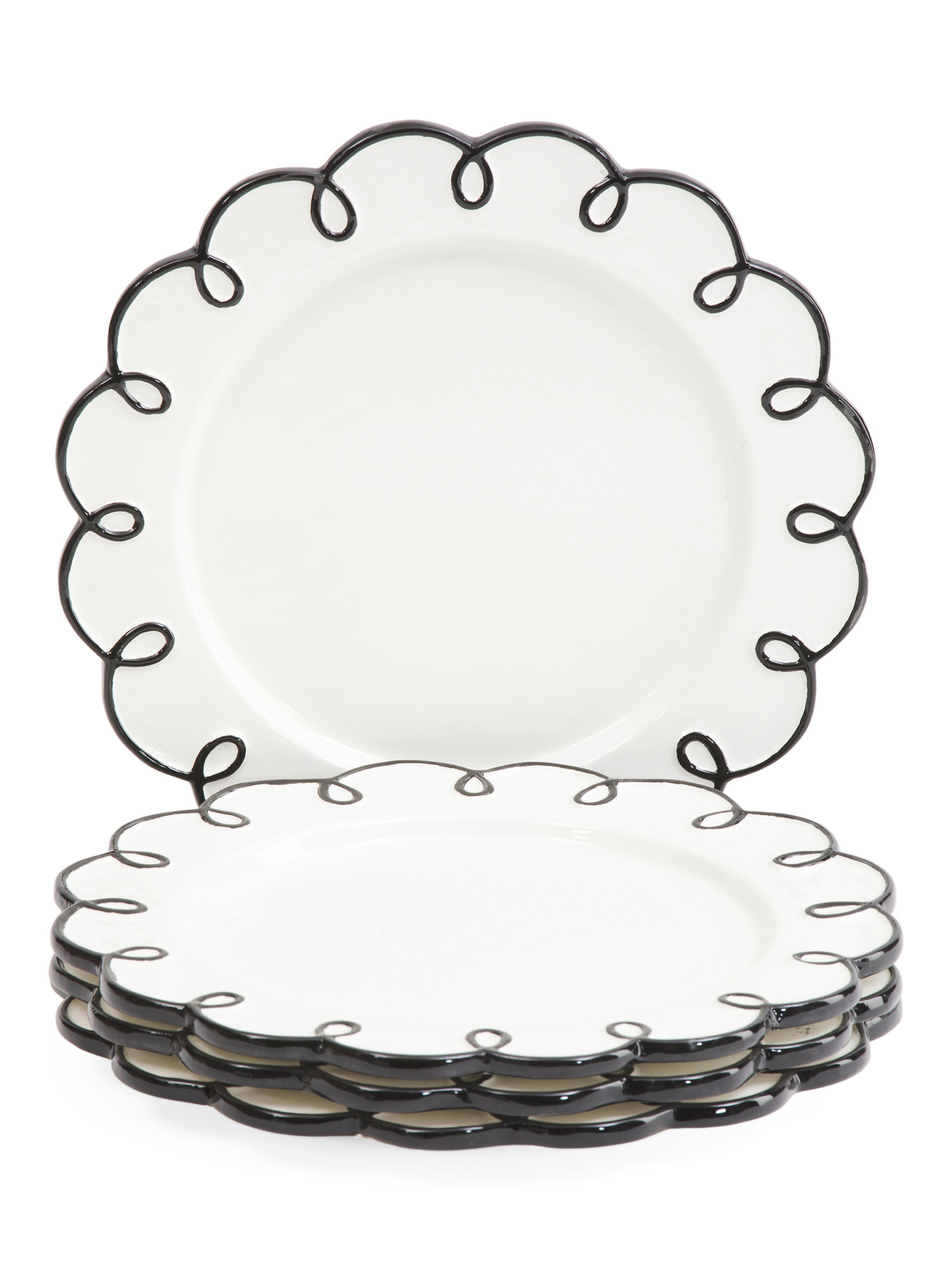 Set Of 4 Stoneware Splash Of Cheer Dinner Plates | TJ Maxx