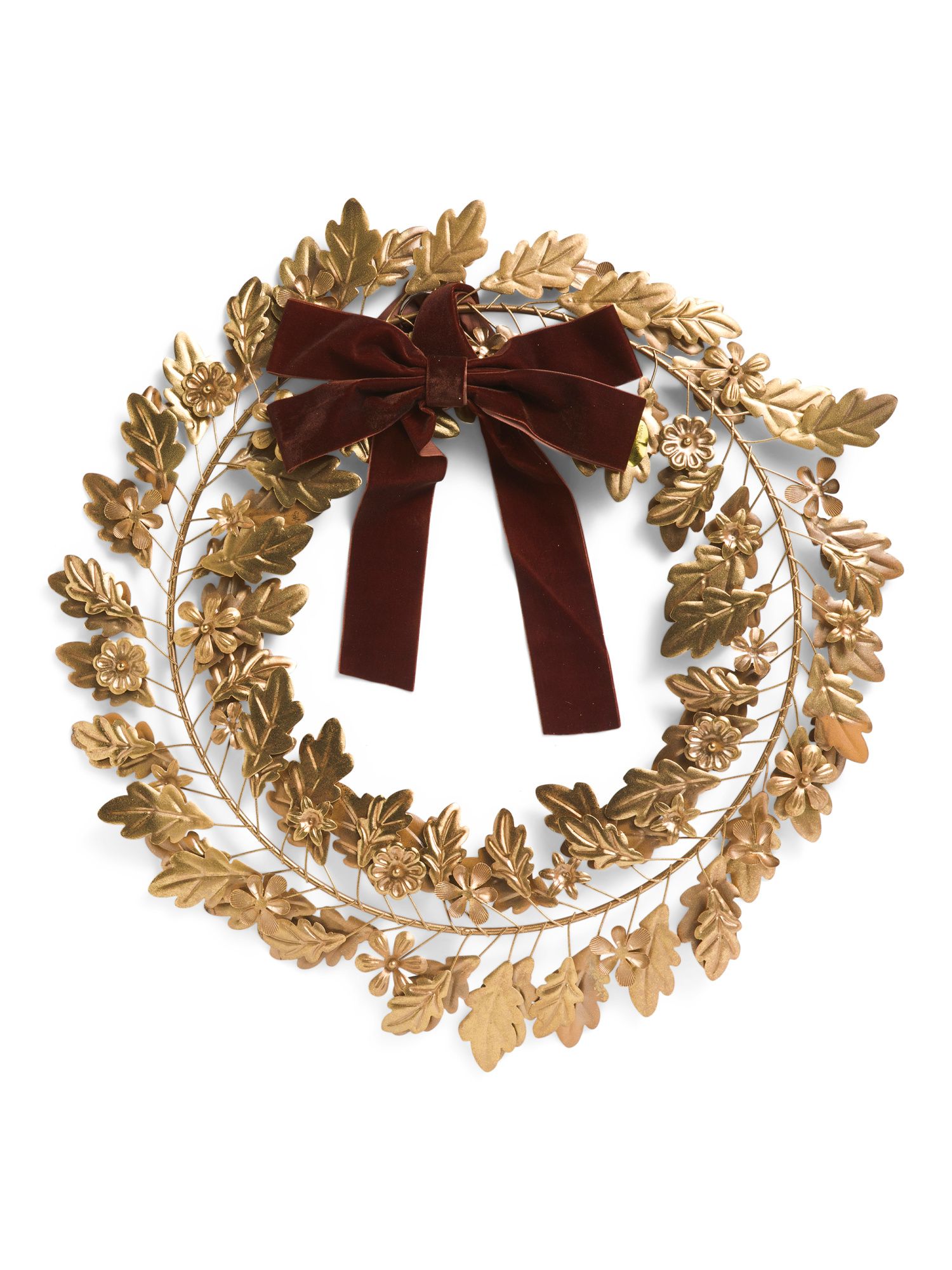 21in Metal Autumn Wreath With 13in Long Ribbon | TJ Maxx