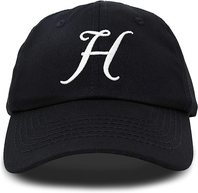 DALIX Initial Hat Letter H Womens Baseball Cap Monogram Cursive Embroider | Amazon (US)