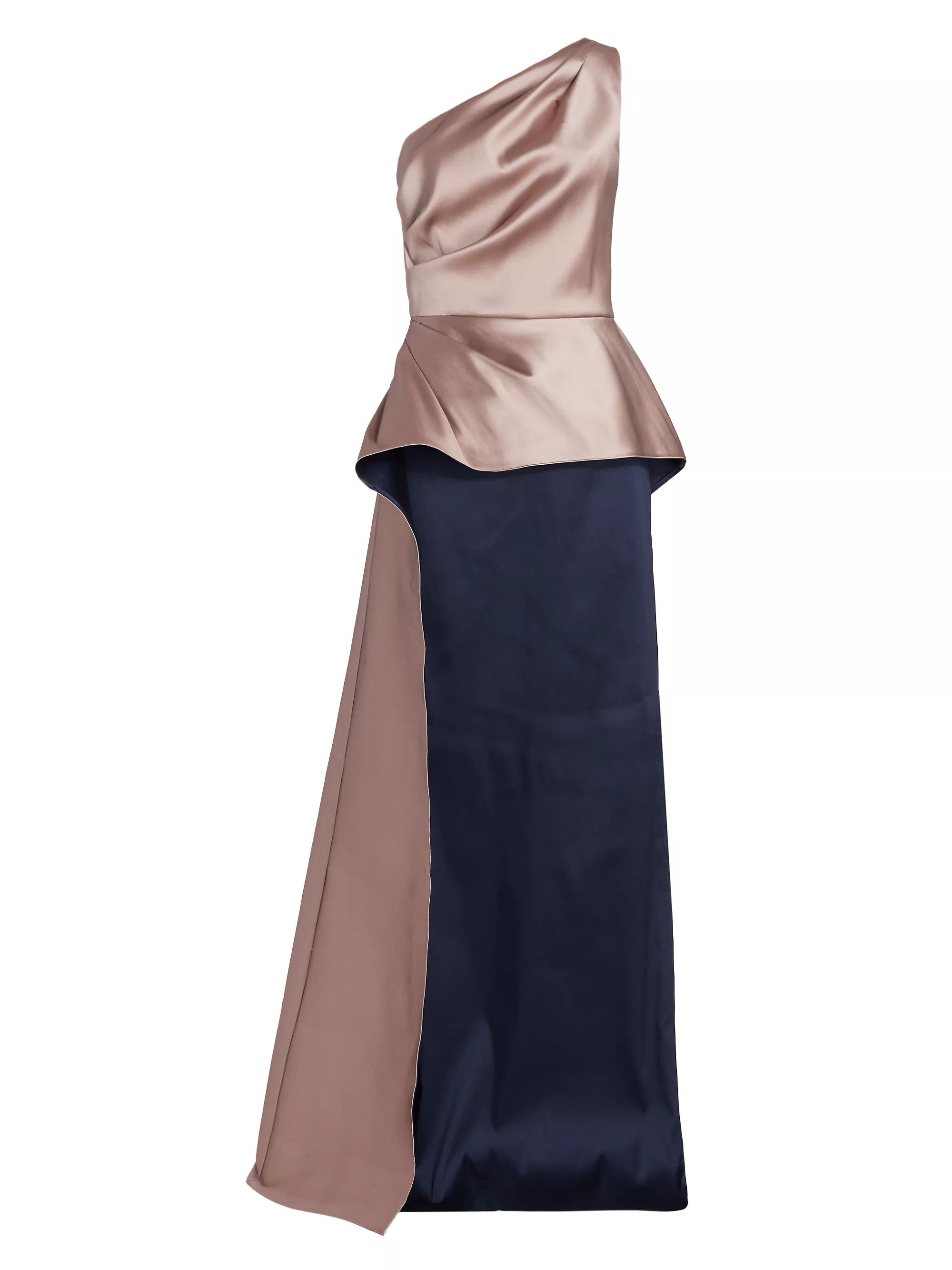 Shop Teri Jon by Rickie Freeman One-Shoulder Peplum Gown | Saks Fifth Avenue | Saks Fifth Avenue