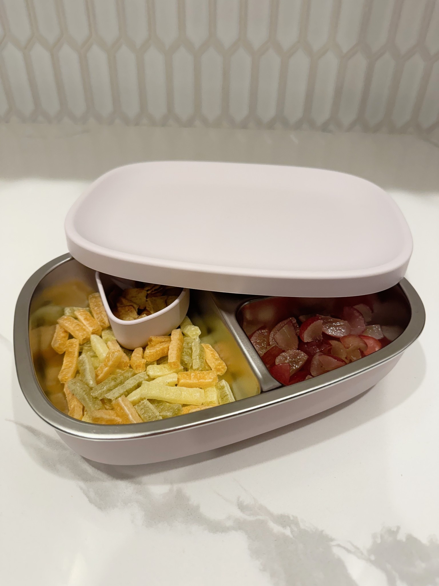 love this non toxic stainless steel with a silicone exterior bento box for my one year old. great and easy to send to preschool with her and doesn’t slip if on a table or anything #bentobox #toddlerlunch #preschool #lunchbox #oneyearoldlunch 

#LTKBaby #LTKKids