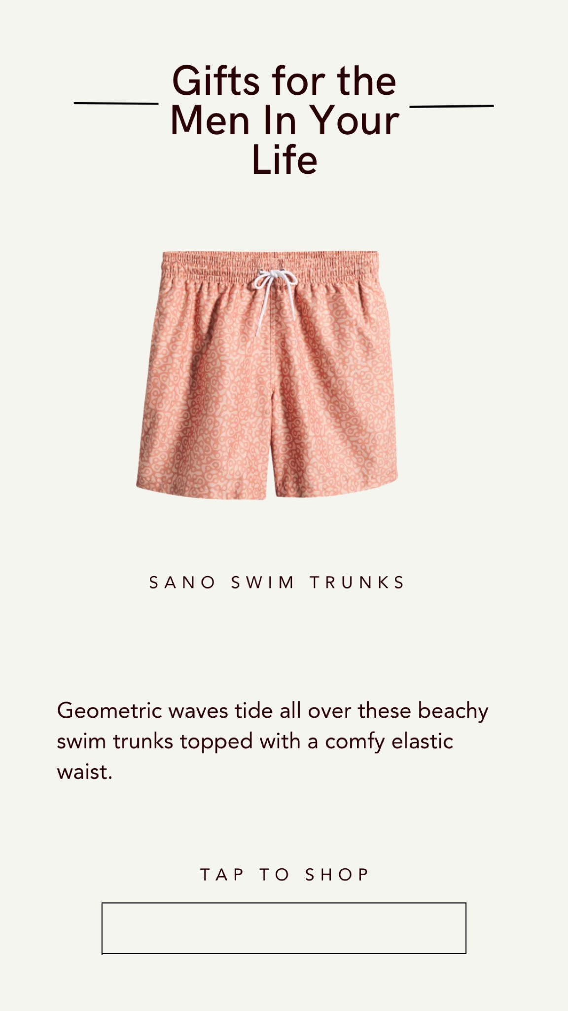 Geometric waves beachy swim trunk with comfy elastic waist 

#LTKSeasonal #LTKeurope