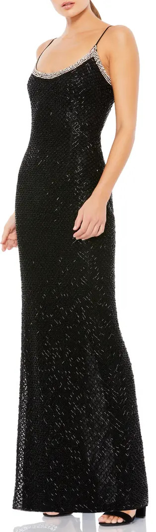 Mac Duggal Lattice Bead Sheath Gown | Nordstrom | Nordstrom