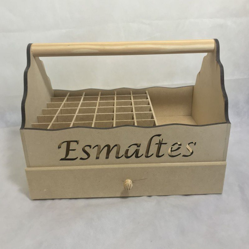 Cesta Para Esmalte -36 Div. Para Esmalte - Vazada "Esmaltes" - 25A X 24L X 33C - Em mdf cru | Shopee (BR)