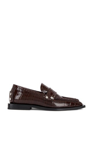 Studs Square Shiny Croco Loafer | Revolve Clothing (Global)