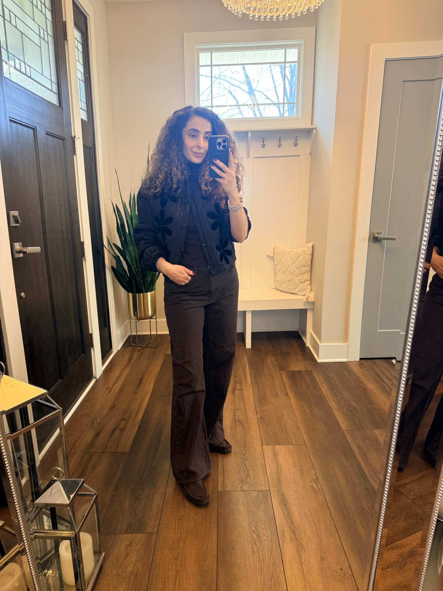Mixing brown and black. Jeans is HM runs a little on the large side. Wearing size 6. Turtleneck from Amazon. Jacket is from SARA-B online sho: www.SARA-B.com
Loafers is very comfortable and runs true to size. Wearing size 7. 

#LTKWorkwear #LTKootd #LTKOver40