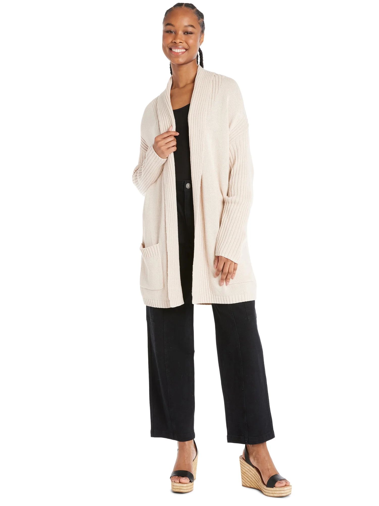 Time and Tru Women's Shawl Collar Cardigan with Long Sleeves, Sizes XS-XXXL - Walmart.com | Walmart (US)