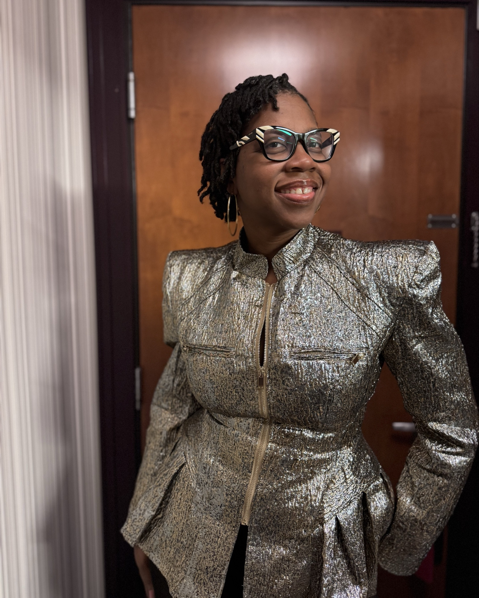 This look deserved her own moment. Metallics + sheet flares = instant confidence booster. Sharing the pieces for anyone wanting to recreate

#LTKHoliday #LTKOver40 #LTKMidsize