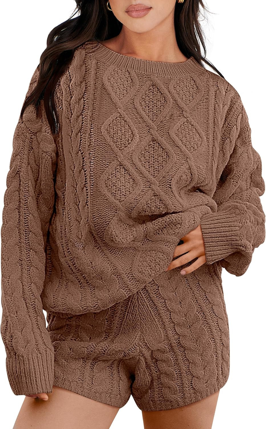 ANRABESS Womens 2 Piece Outfits Fall Sweater Lounge Sets | Amazon (US)