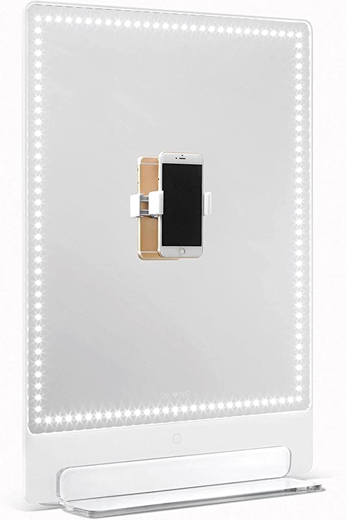 Riki Tall Vanity Mirror, LED Makeup Mirror with 5X Magnifying Mirror, Bathroom Mirror, Vanity Rin... | Amazon (US)