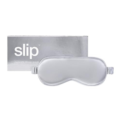 slip Pure Silk Sleep Mask - 100% Pure 22 Momme Mulberry Silk Eye Mask - Comfortable Sleeping Mask with Elastic Band + Filler and Internal Liner, Silver | Amazon (US)