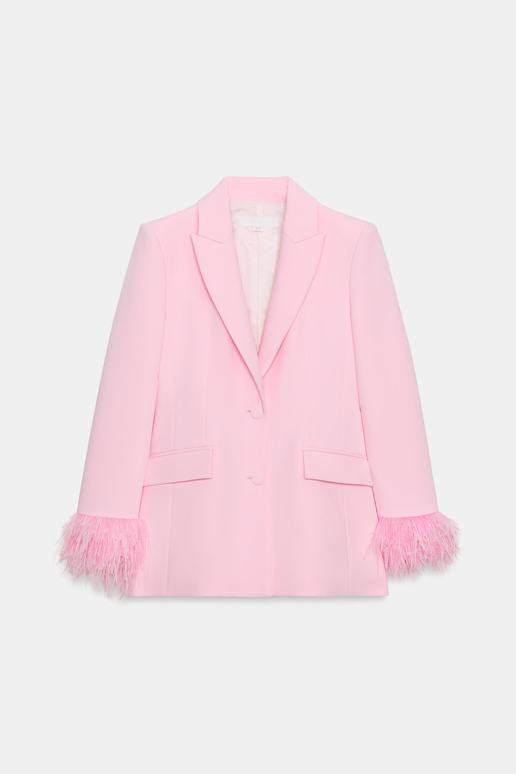 BLAZER WITH FEATHER CUFFS | Zara Canada