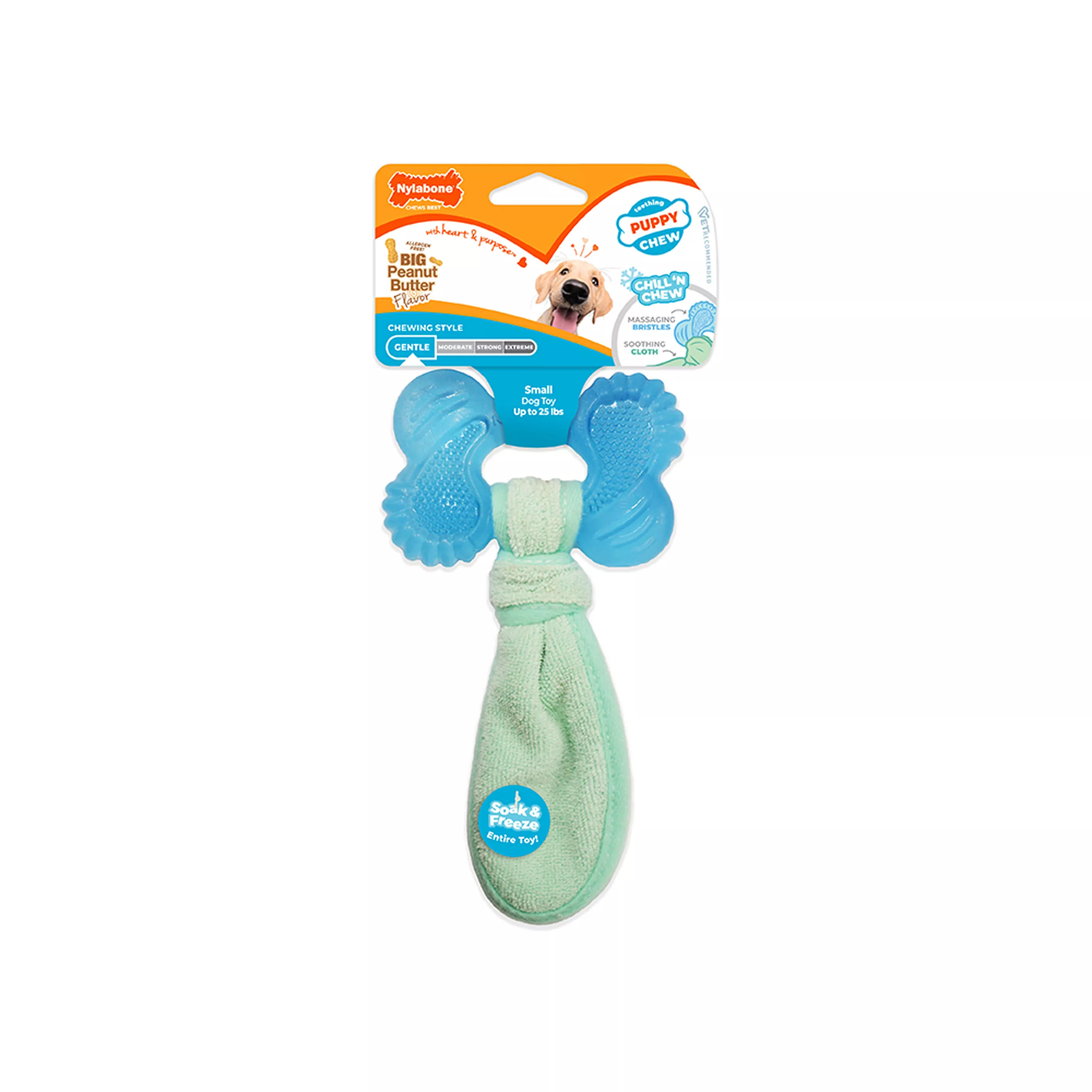 Nylabone® Teething Puppy Chew Freezer Bone Dog Toy - Peanut Butter Flavor | PetSmart