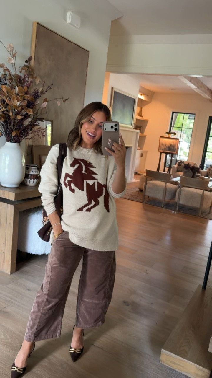 Wearing small petite in barrel leg pangs + size small in sweater! Beaded paisley bag is linked as well- love this statement bag for fall!! 

Fall dressing with Anthropologie 🤎 Sharing some of my favorite looks for the season, including elevated looks and statement pieces for fall. In love with all the rich tones, textures & trends for this season!

#LTKPetite #LTKSeasonal #LTKootd