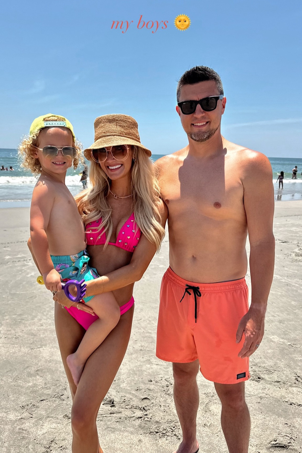 hot pink embellished bikini top (S) / lack of color straw bucket hats / circle lens sunglasses only $15 / toddler boy swim (Amazon swim) / toddler aviators / 

#LTKStyleTip #LTKTravel #LTKSwim