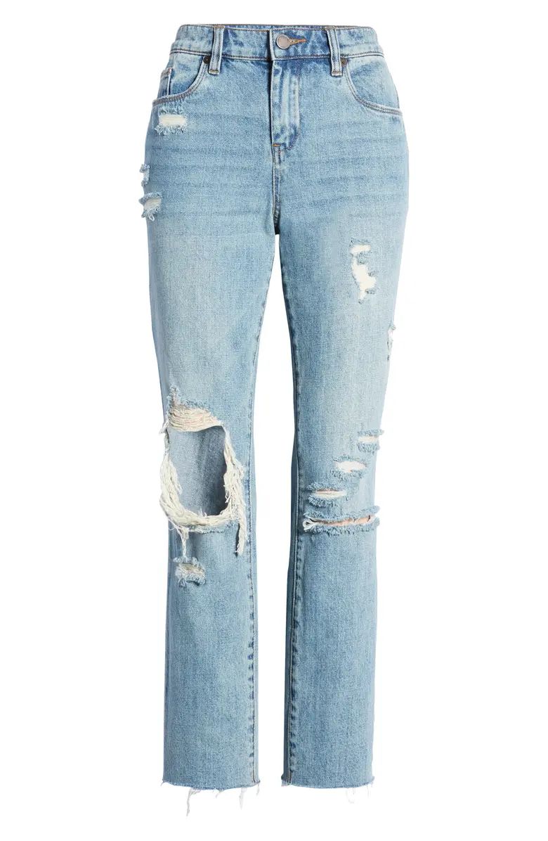 Ripped Straight Leg Ankle Jeans | Nordstrom