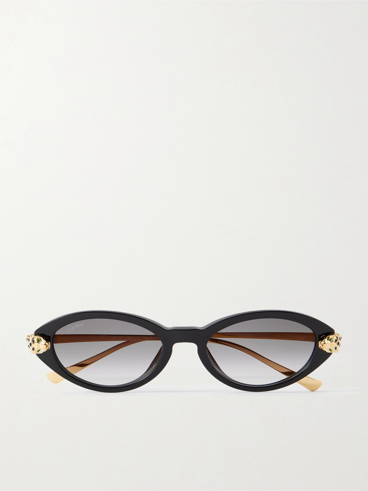 Cartier Eyewear - Panthère De Cartier Oval-frame Acetate And Gold-tone Sunglasses - Black | NET-A-PORTER (UK & EU)