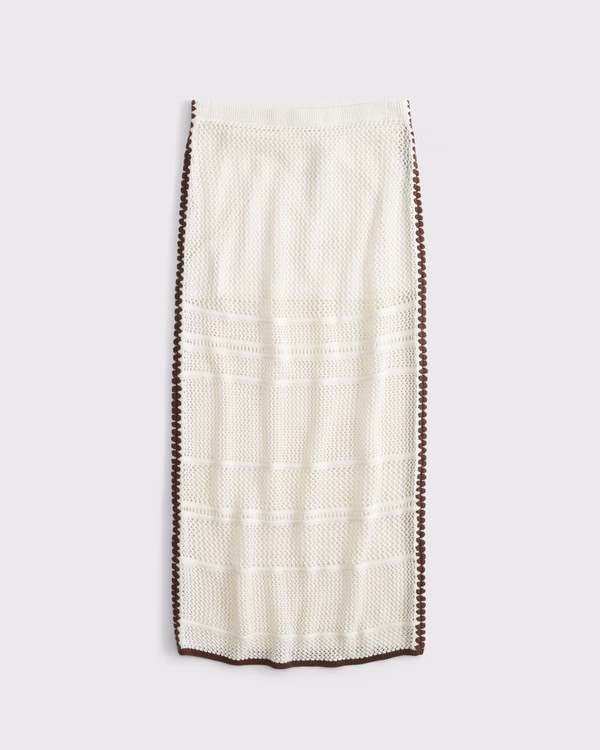 Women's Mid Rise Crochet-Style Maxi Skirt | Women's Bottoms | Abercrombie.com | Abercrombie & Fitch (US)