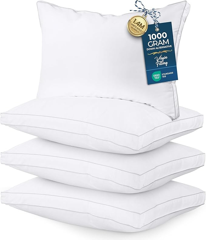 Utopia Bedding Bed Pillows for Sleeping Queen Size (White), Set of 4, Soft & Fluffy Pillow with D... | Amazon (US)