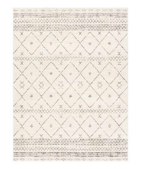 White Geometric Roma Rug | Zulily