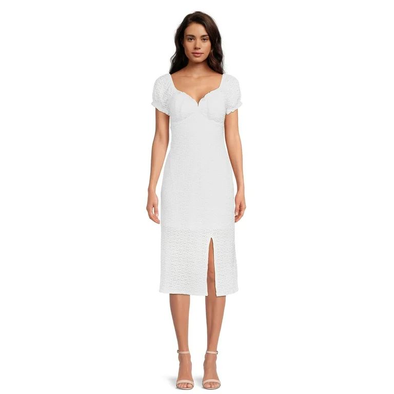 No Boundaries Juniors Lace Sweetheart Neck Dress | Walmart (US)
