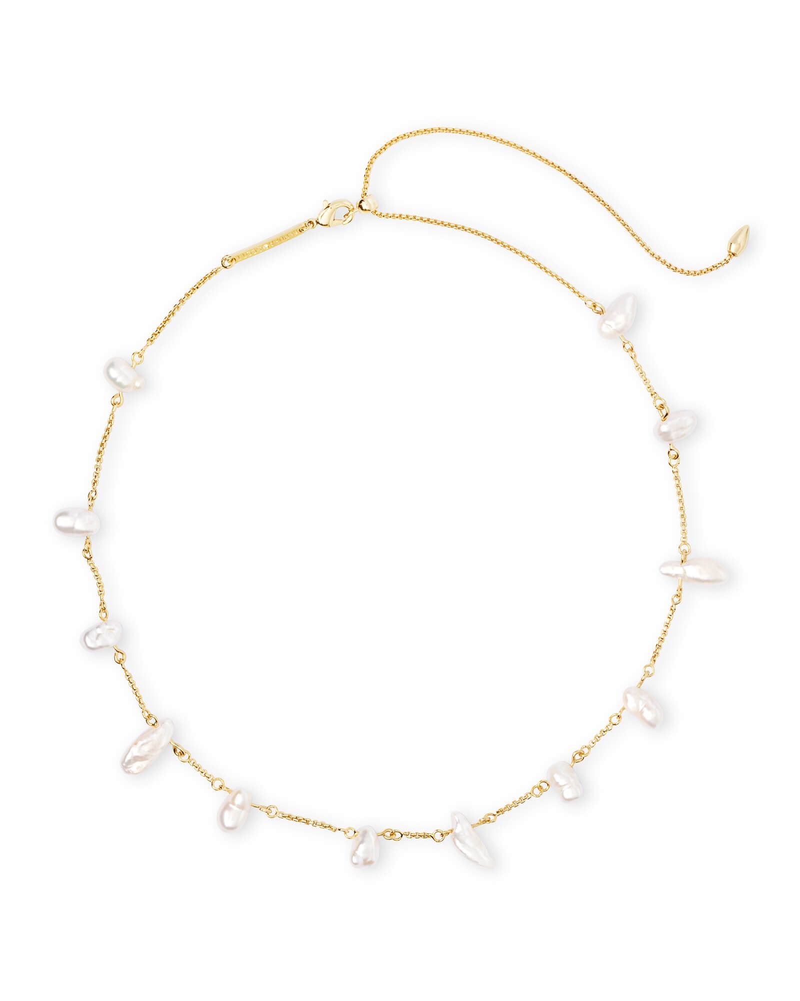 Krissa Gold Choker Necklace in Pearl | Kendra Scott | Kendra Scott