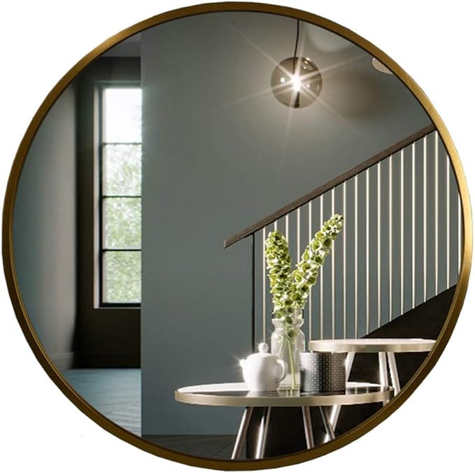 Round Mirror for Dresser Wall Mirror HD Vanity Make Up Mirror Decorative Framed Round Mirror Mode... | Amazon (US)