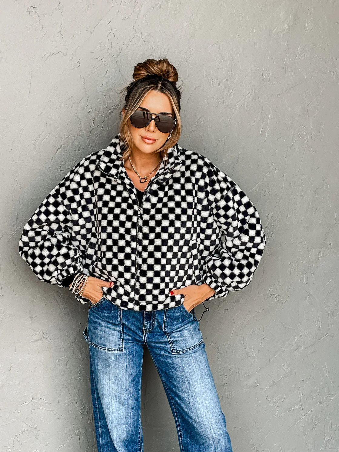 Checkmate Teddy Jacket | Ruthie Grace