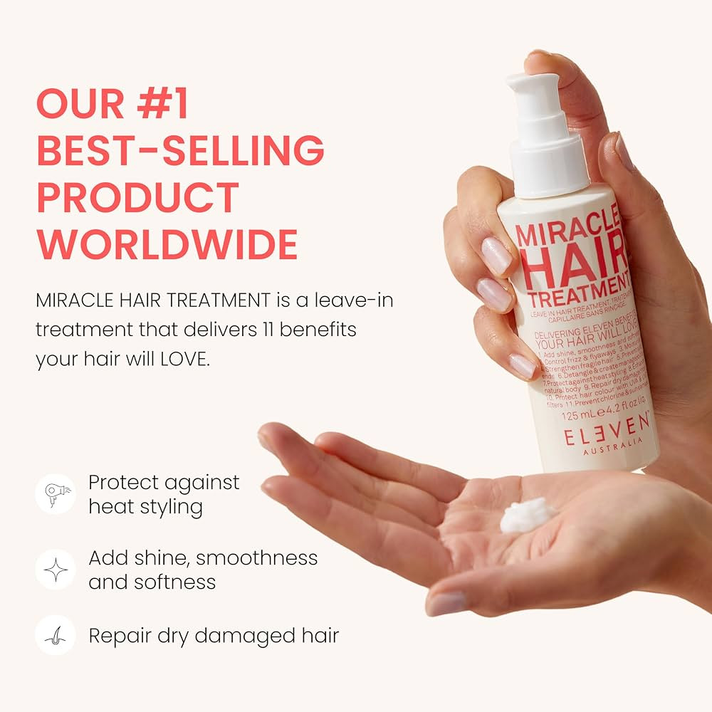 ELEVEN AUSTRALIA Miracle Hair Treatment Leave-In Conditioner for Hydration, Frizz Control, Heat P... | Amazon (US)