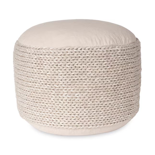 allen + roth Grey Polyester Pouf | Lowe's
