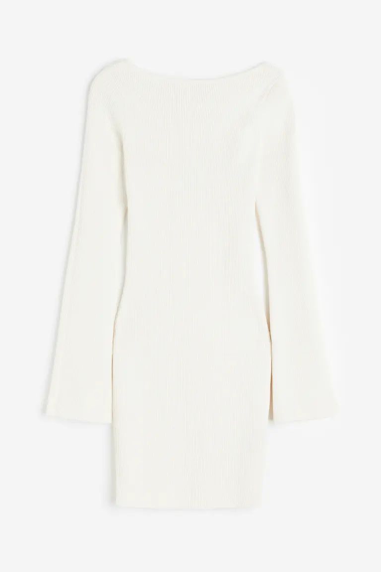 Rib-knit Bodycon Dress - Cream - Ladies | H&M US | H&M (US + CA)