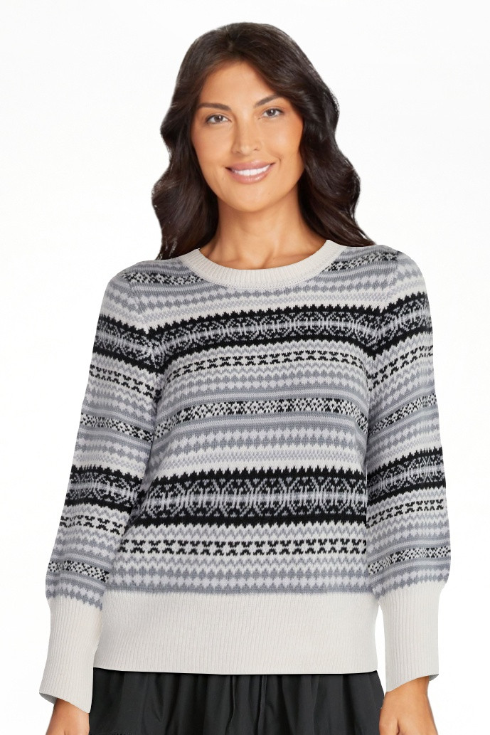 Free Assembly Women's and Women’s Plus Fair Isle Pullover Sweater with Tall Cuffs, Midweight, S... | Walmart (US)