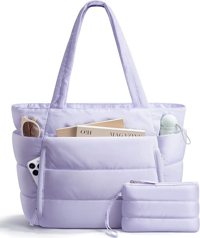 Bagstellar Puffer Tote Bag for Women, Lightweight Puffy Work Handbag Teacher Nurse Quilted Should... | Amazon (US)
