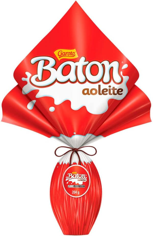 Ovo de Páscoa Baton ao Leite 204g | Amazon (BR)